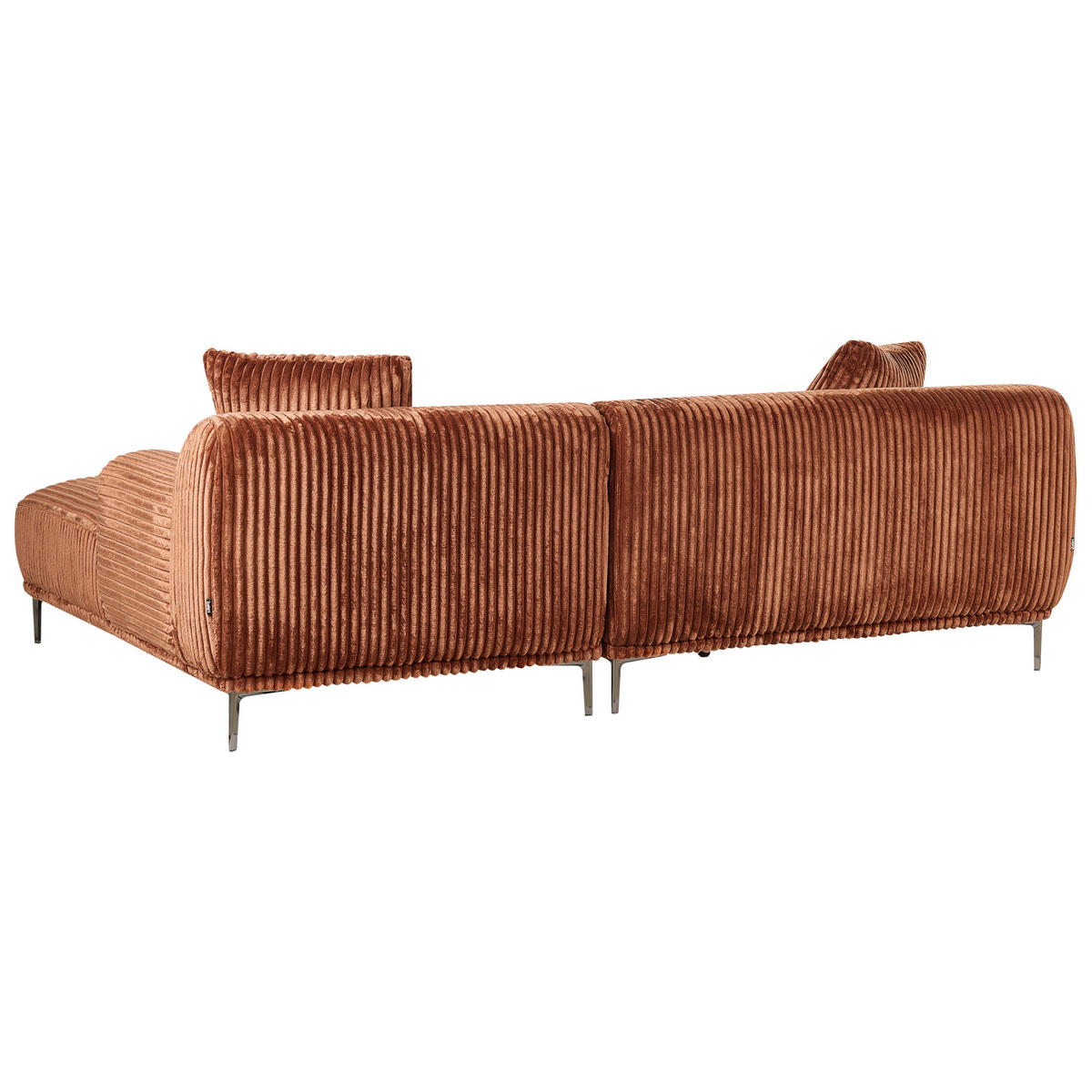 COLȚAR reps reiat maro pe partea dreaptă Stenum - maro/alămiu, material textil (242/168cm) - Beliani