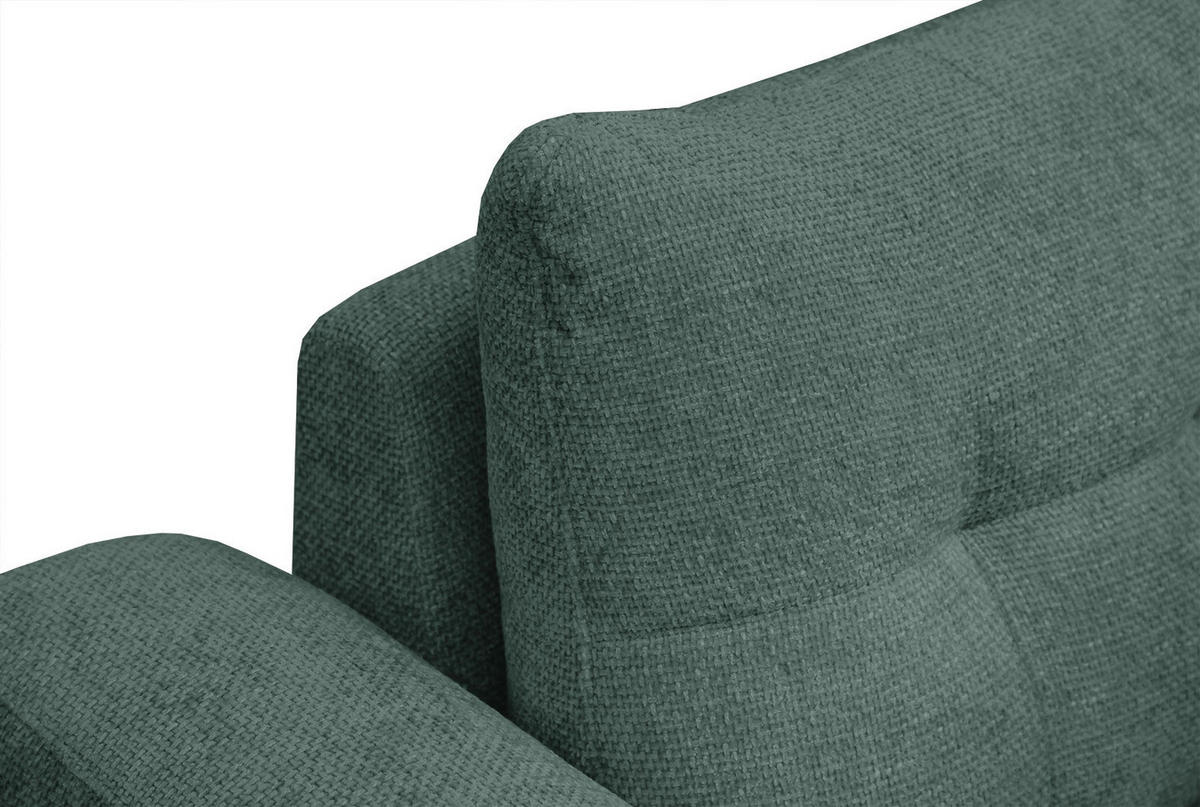 SOFA SALVINI 2-Sitzer, smaragdgrün - Smaragdgrün/Schwarz, Holzwerkstoff/Textil (176/88/99cm) - Courtois Laville
