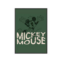POSTER mit Rahmen Disney - Disney - Mickey Mouse Wavy Green - Schwarz/Grün, Holz/Papier (30/40cm) - Poster&Frame