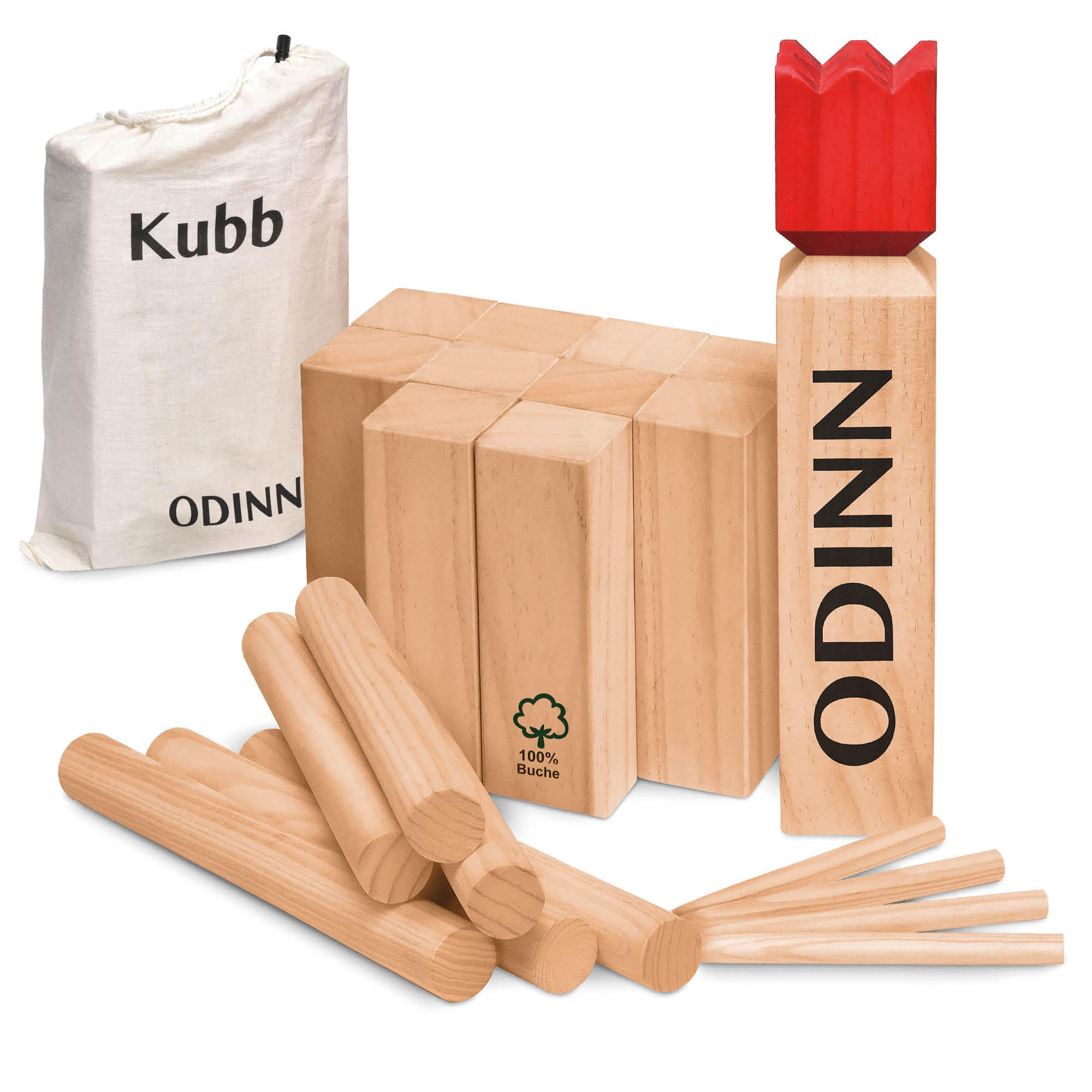 KUBB Odin - Naturfarben, Holz (1/32cm) - Toyfel