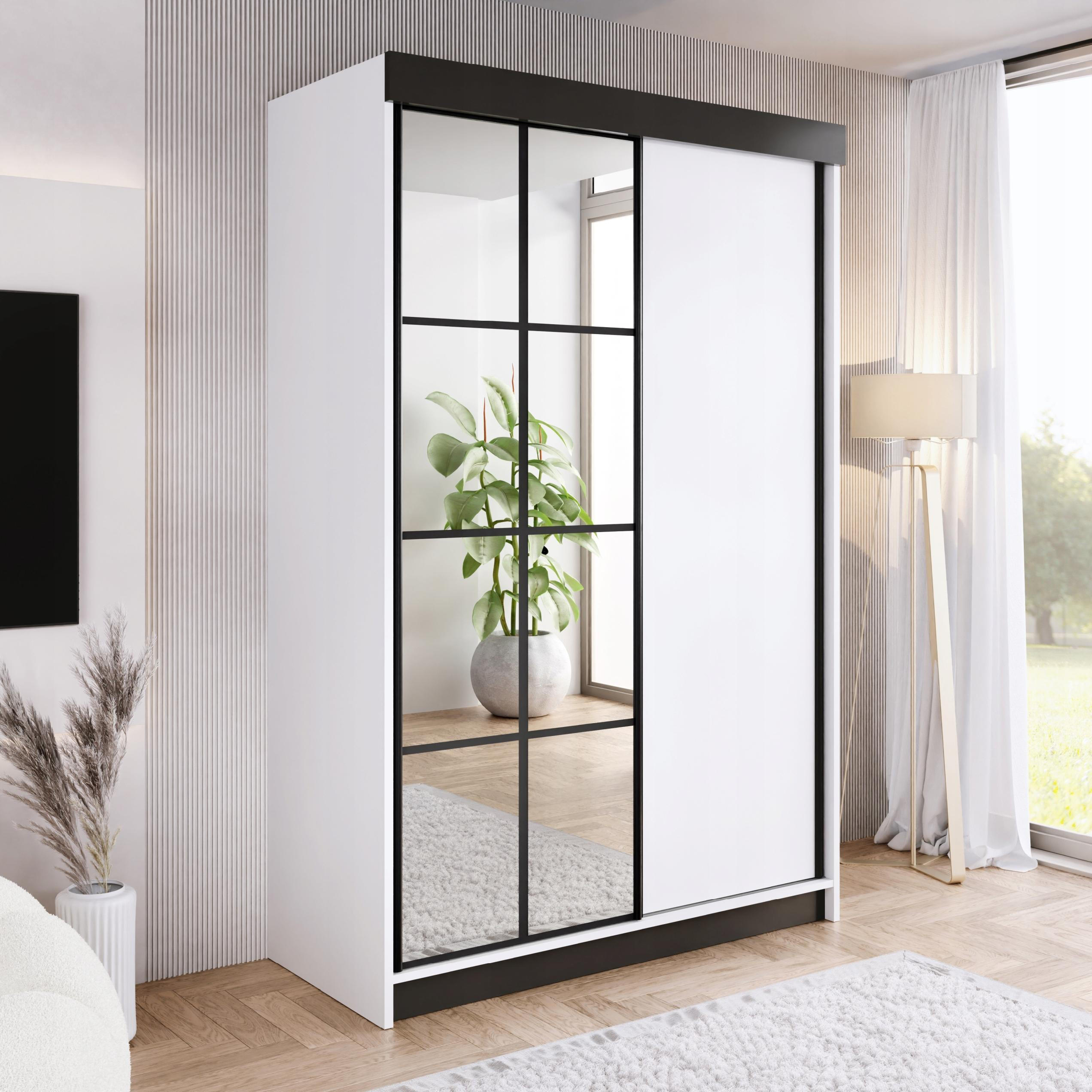 SCHIEBETÜRENSCHRANK ARI 1 mit Spiegel 150 - Weiß - Weiß, Holzwerkstoff (150/200/62cm) - Kier Furniture