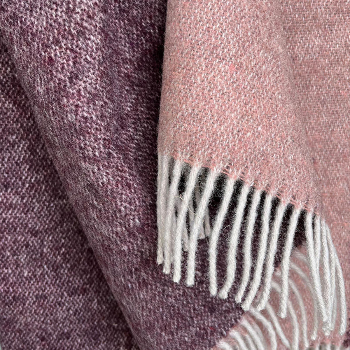 WOLLDECKE recycelt mit rosenholz Beidseitig 131x170 - Pink/Lila, Textil (131/170cm) - Malagoon
