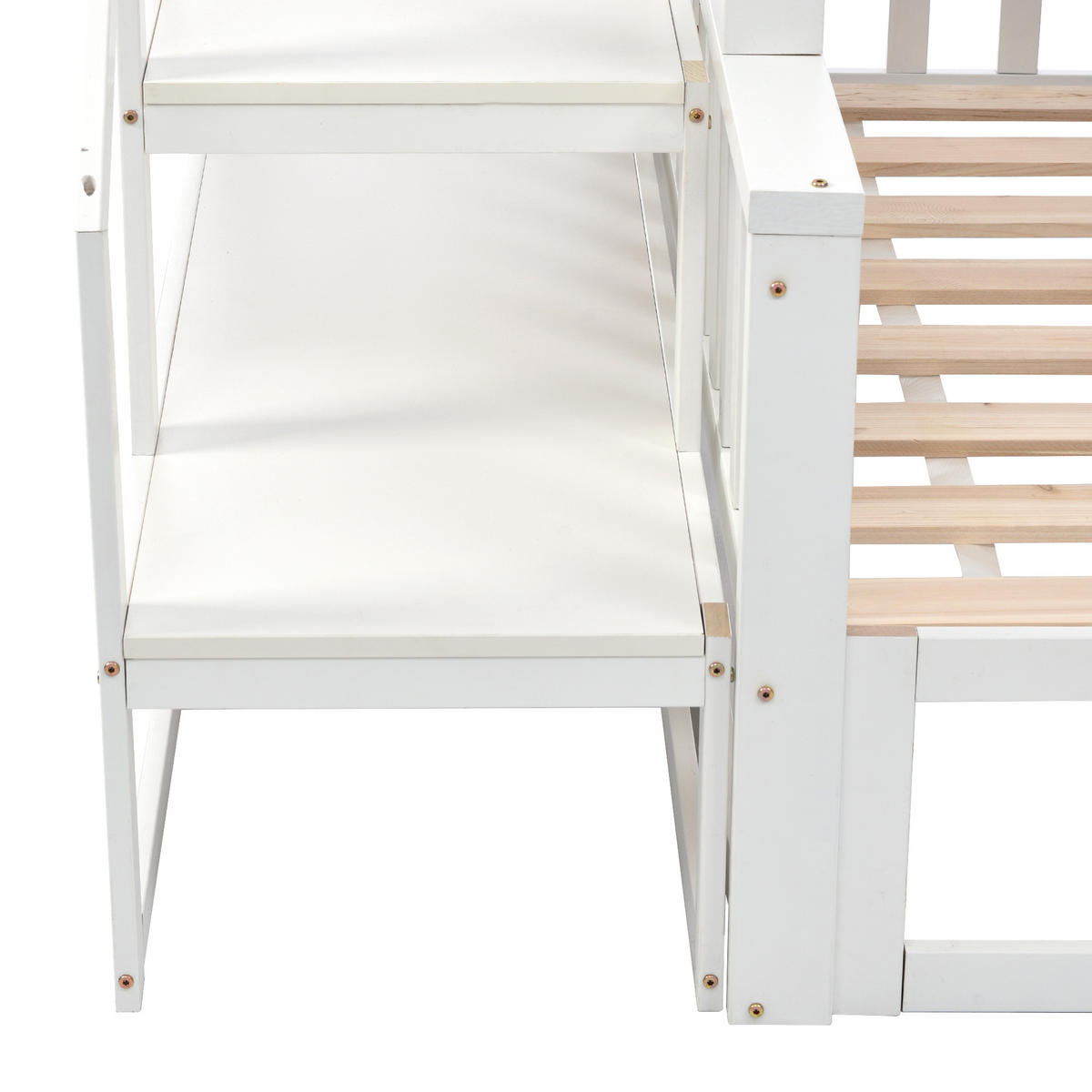 ETAGENBETT 90/200cm Weiß - Weiß, Holz (245.5/170/125cm) - Urban Meuble