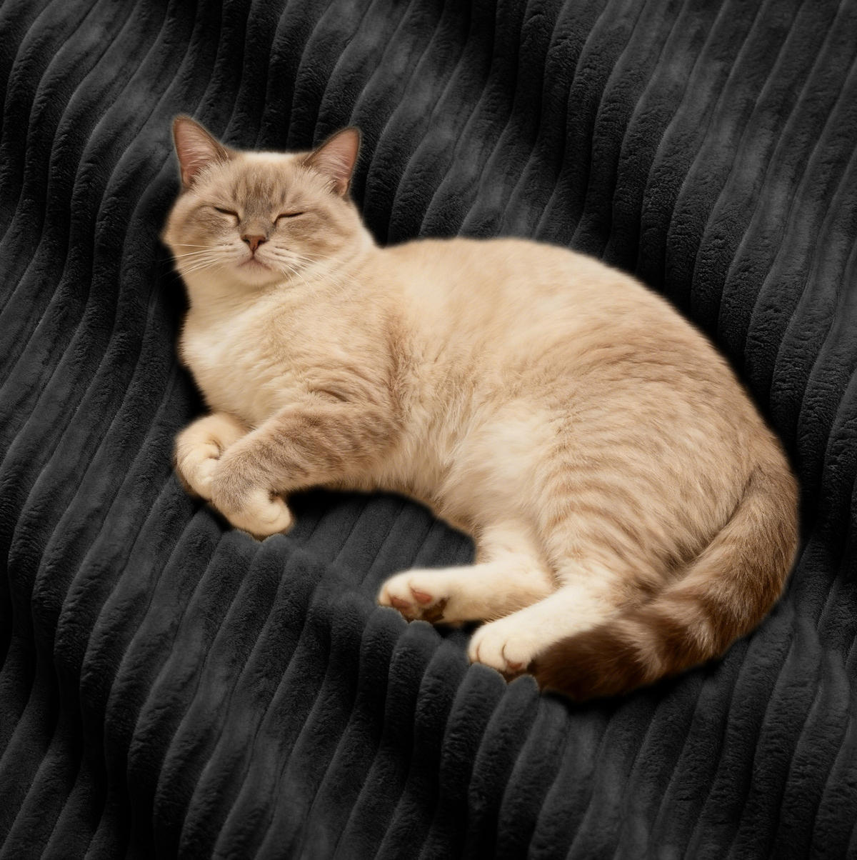 SOFA modular mit Tiefsitz 74 cm Cord Black - Schwarz, Kunststoff (104/69/382cm) - Meubliv