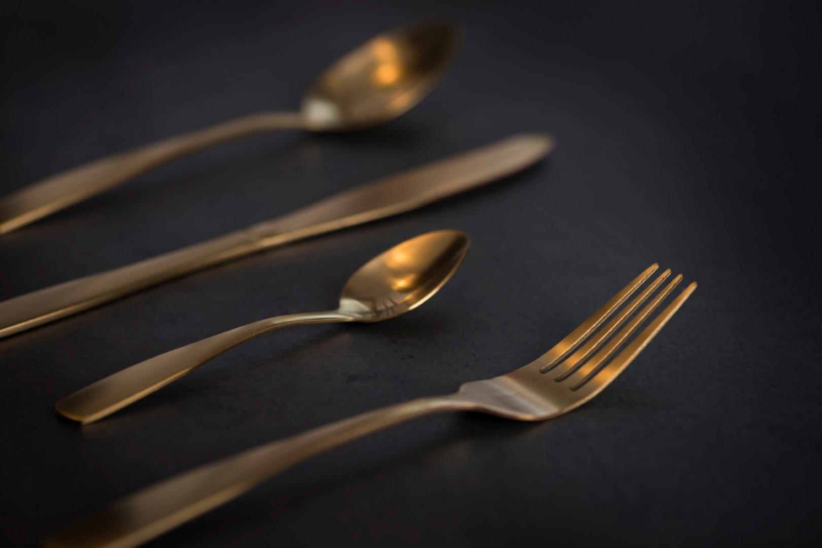BESTECKSET Gold für 4 Personen - Goldfarben, Metall