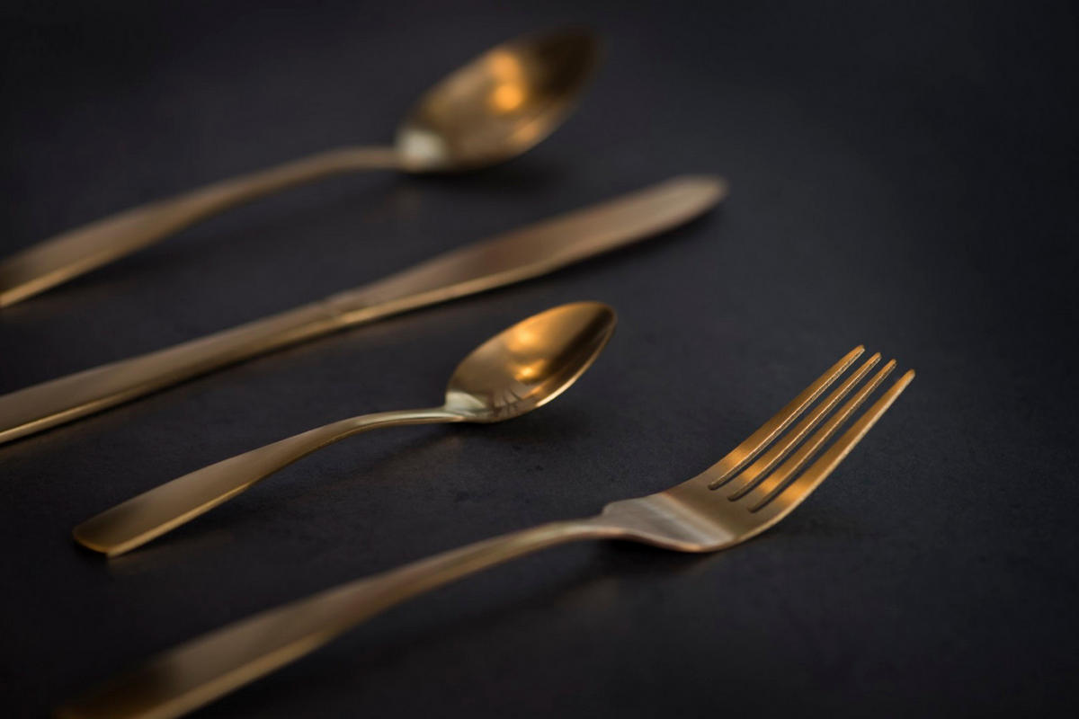BESTECKSET Gold für 4 Personen - Goldfarben, Metall