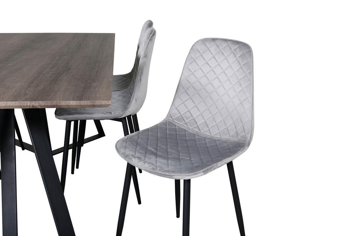 TISCHGRUPPE Grau - Grau, Holzwerkstoff (90/75/180cm) - ebuy24