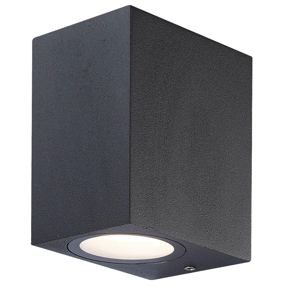 LED AUSSEN-WANDLEUCHTE Aluminium Dunkelgrau - Schwarz, Glas (6.5/9.5/8.3cm) - Globo Lighting