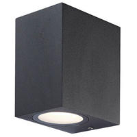 LED AUSSEN-WANDLEUCHTE Aluminium Dunkelgrau - Schwarz, Glas (6.5/9.5/8.3cm) - Globo Lighting