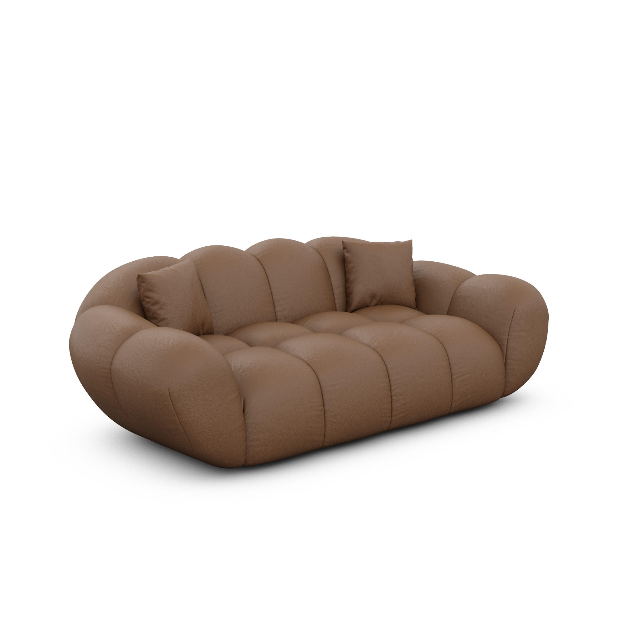 2-SITZER-SOFA Liva Braun Echtleder - Braun, Leder (200/70/93cm) - VAROYAL