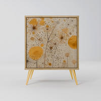 SIDEBOARD MORNING GLADE, Eichefarben, 57,5x42x75,5 cm, Goldfarbene Metallfüße - Eichefarben/Goldfarben, Holzwerkstoff/Metall (57.5/75.5/42cm) - SpaceRebels
