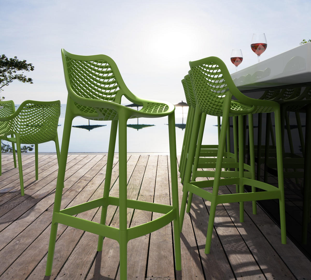 BARHOCKER Kunststoff grün - Grün, Kunststoff (45/105/53cm) - CLP