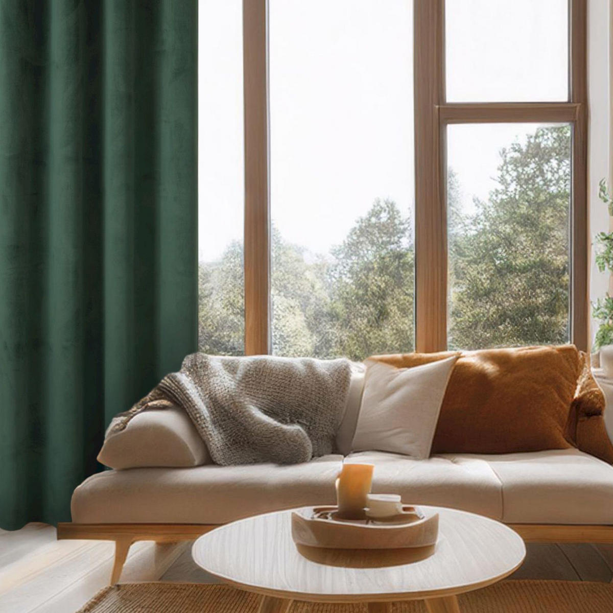 ÖSENVORHANG VELVET SIGNATURE - Grün, Textil (140/1/250cm) - Tom Tailor