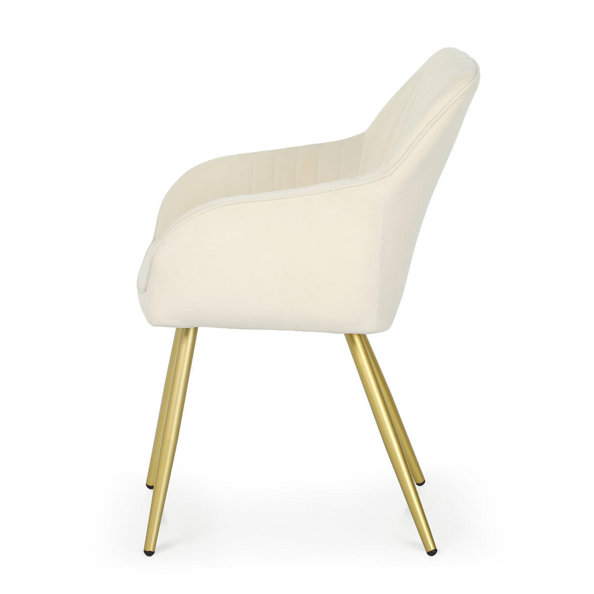 ČALÚNENÁ STOLIČKA, sada 4 ks, kovové nohy, krémová, zlatá 54,5/82/58 - krémová, textil (55/82/52cm) - RAUMHIRSCH FURNITURE