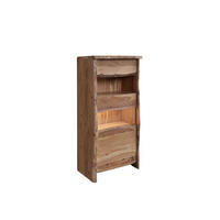 VITRINE Akazie 71x45x147 natur lackiert PURE ACACIA #110 - Braun, Holz (71/147/45cm) - Massivmoebel24
