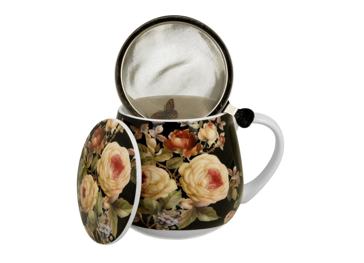 TEETASSE mit Sieb in Fassform WARDA - Weiß, Keramik (0.43L) - DUO PORCELAIN