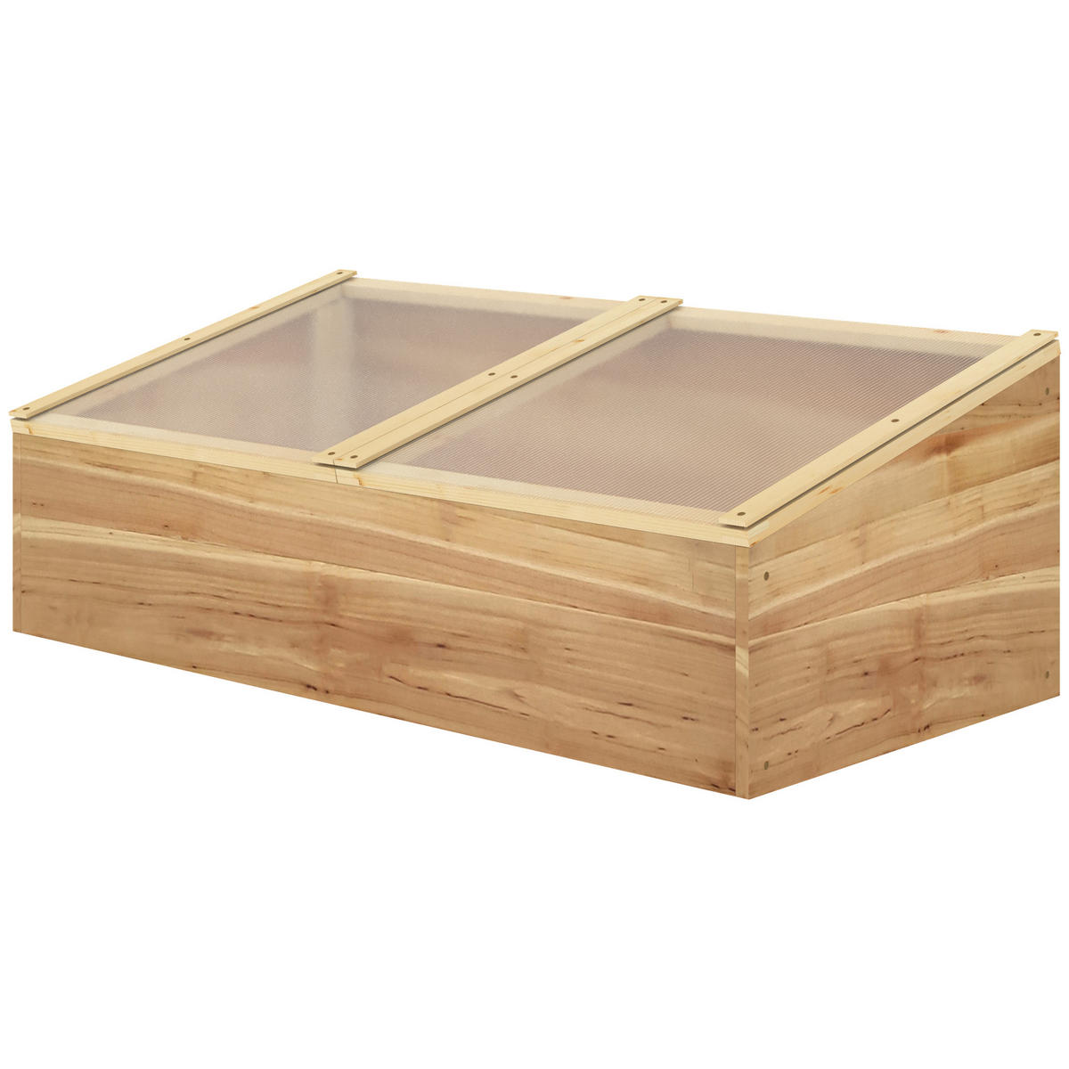 MINI-GEWÄCHSHAUS, Setzlinge, 100x50x36cm, Satteldach, Polycarbonat, Tannenholz - Multicolor, Kunststoff (100/36/50cm) - FORIOUS