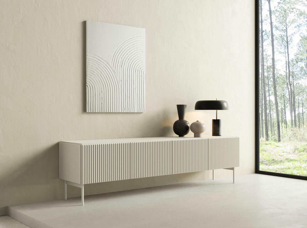 TV-BOARD 195 cm Galiano mit 4 Türen, Kaschmir - Kaschmir, Holz (195/51/40cm) - Emporius