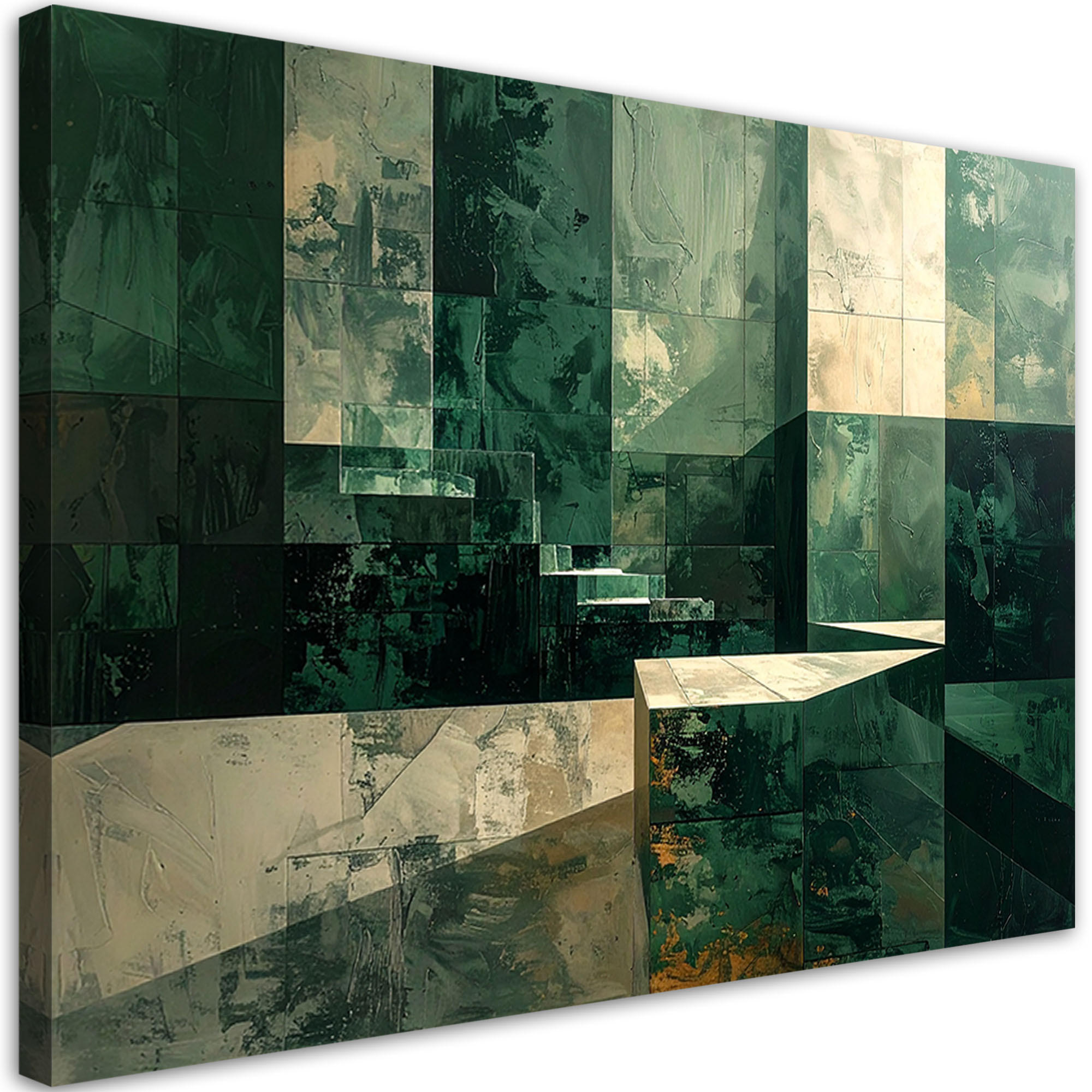 LEINWANDBILD Abstraktion 30x20cm - Grün, Textil (30/20cm) - Feeby