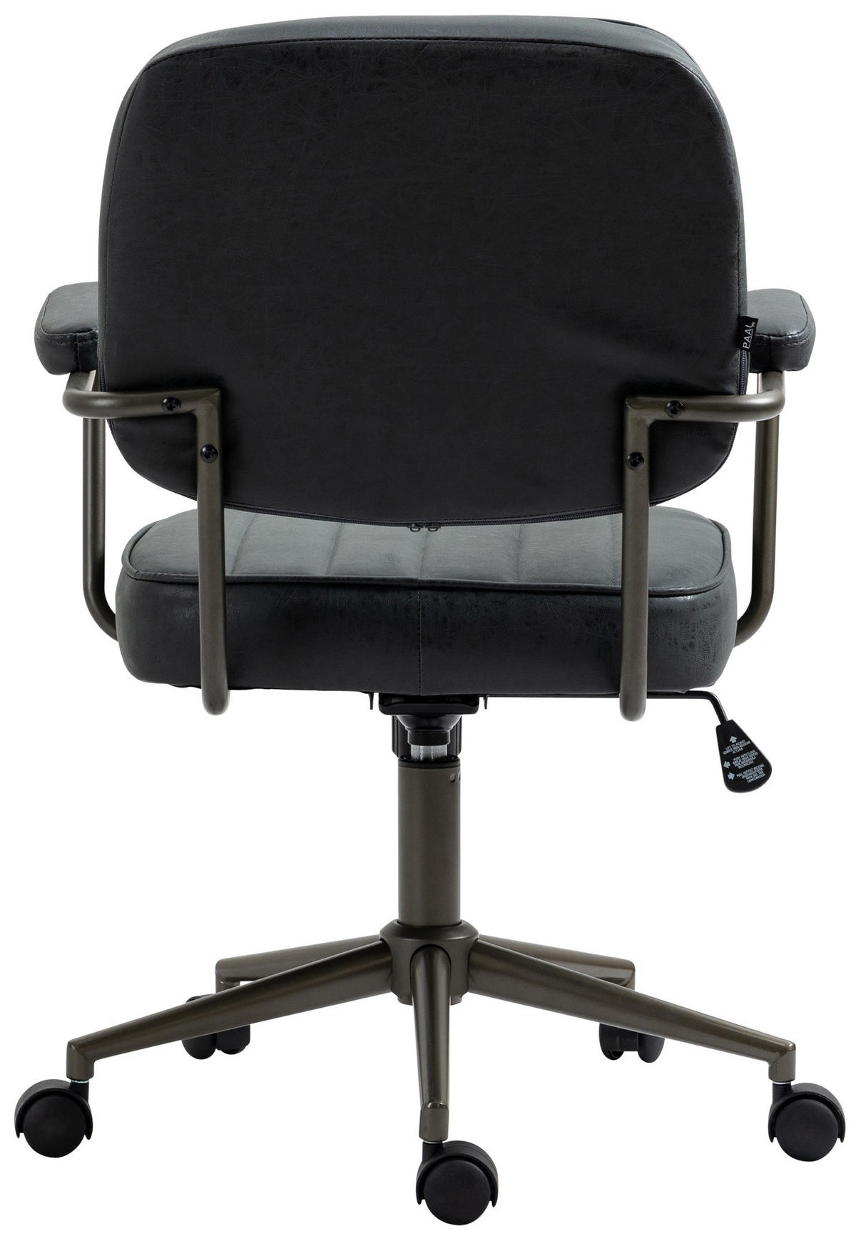 DREHSTUHL Lederlook antik schwarz - Schwarz, Textil/Metall (61/88/63cm) - CLP