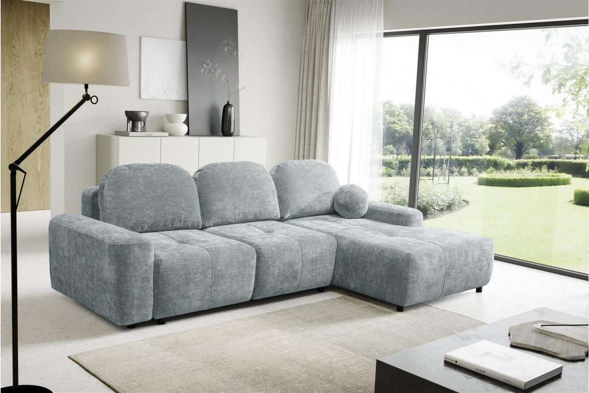 ECKSOFA Argos In Vibe - Blaugrau, Holzwerkstoff/Textil (267/170cm) - Fun Möbel