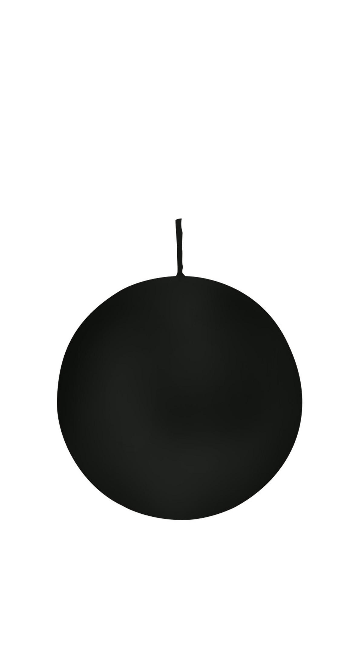 KUGELKERZEN Schwarz Ø 80 mm, 6 Stück - Schwarz, Paraffin (8/8/8cm) - Wiedemann Kerzen