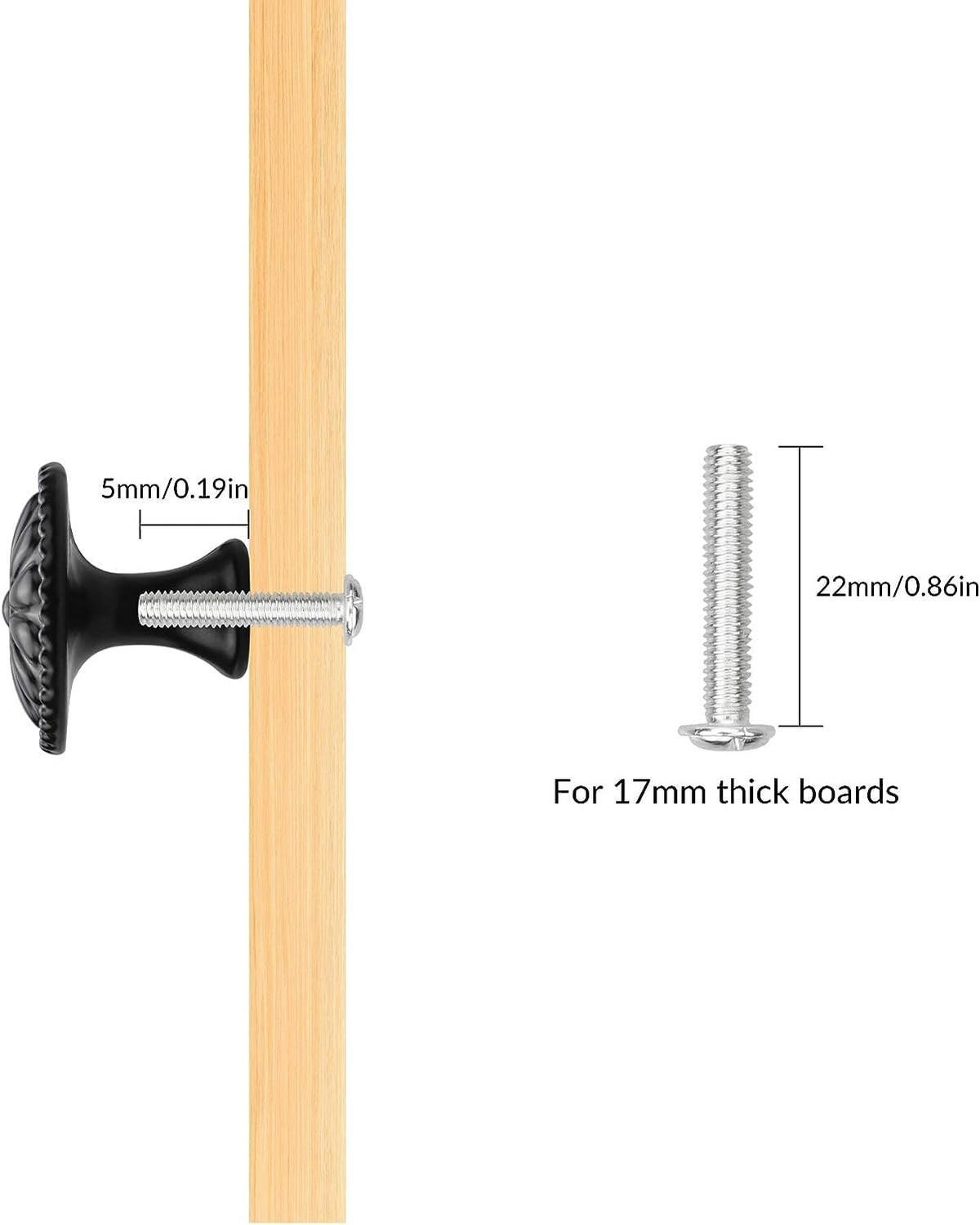 SCHRANKKNOPF Schwarz 12er-Set 30 mm - Schwarz, Kunststoff (3/2.5/3cm)