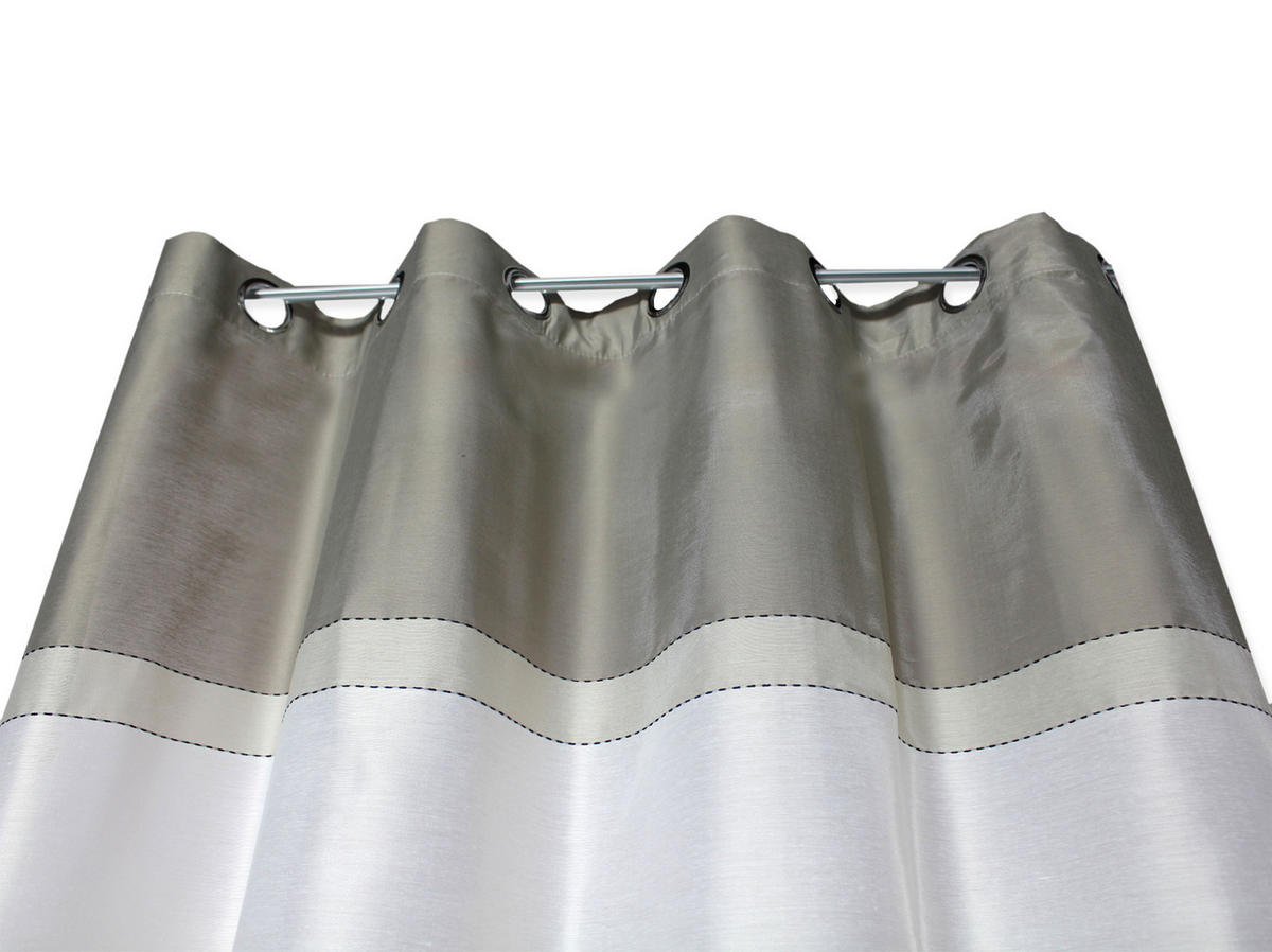VORHANG Ösenvorhang 140x245 halbtransparent creme - Creme, Textil (140/245cm) - TiborTex