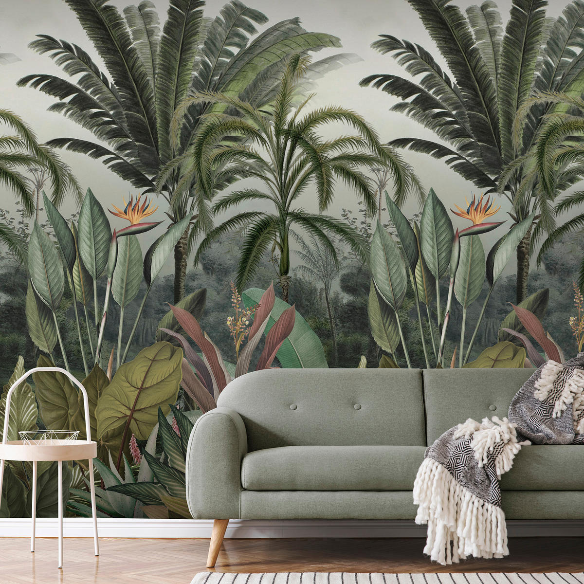 FOTOTAPETE Tropisches Paradies 280x159cm - Grün, Papier/Kunststoff (159/1cm) - Sublime