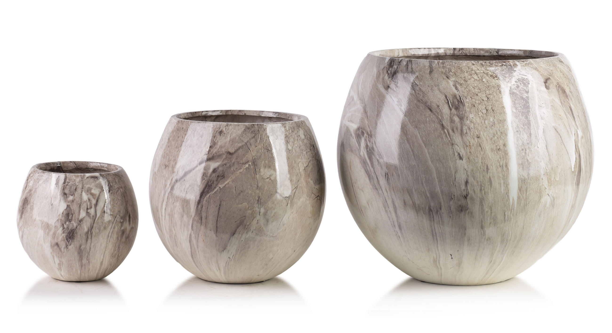 BLUMENTOPF Neva 3er Set Beige 42.5/42.5/42.5 cm Keramik - Beige, Keramik (42.5/39/42.5cm) - Mondex