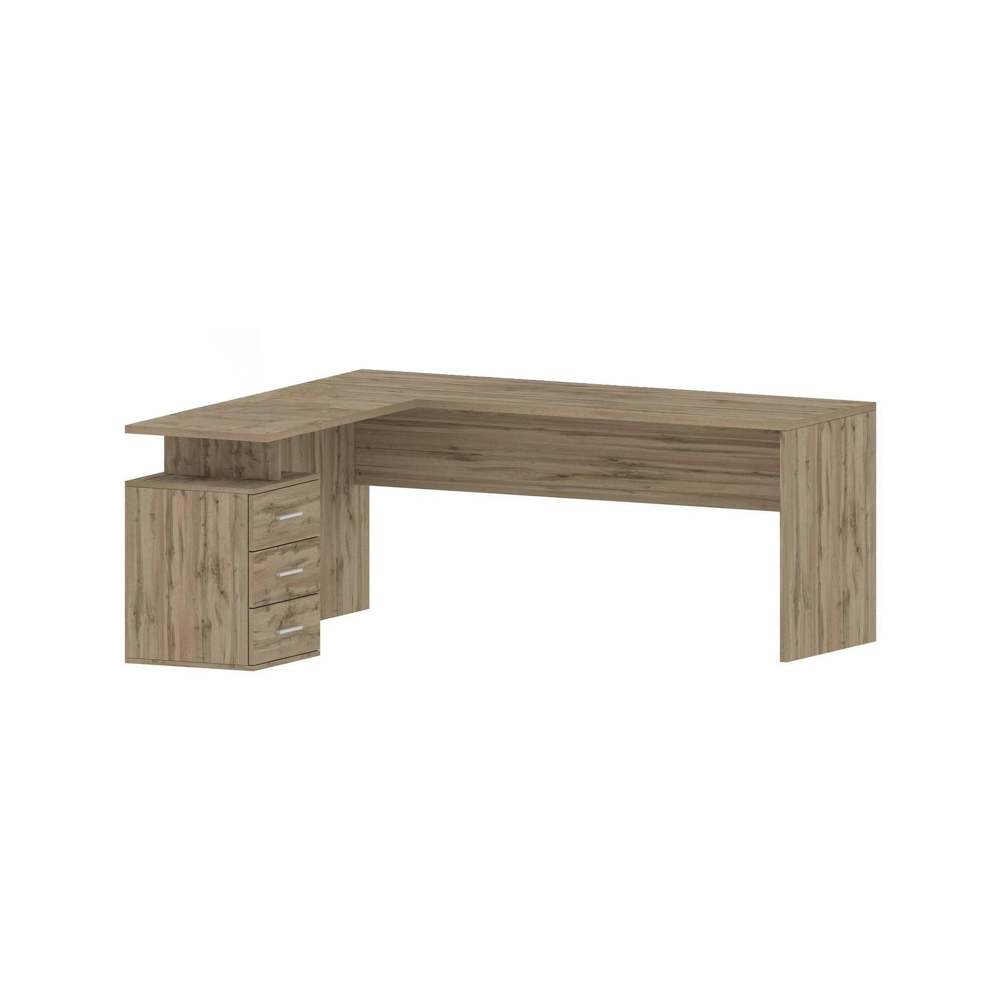 ECKSCHREIBTISCH Eiche 60/180/75 cm - Braun, Holzwerkstoff (60/180/75cm) - DMORA