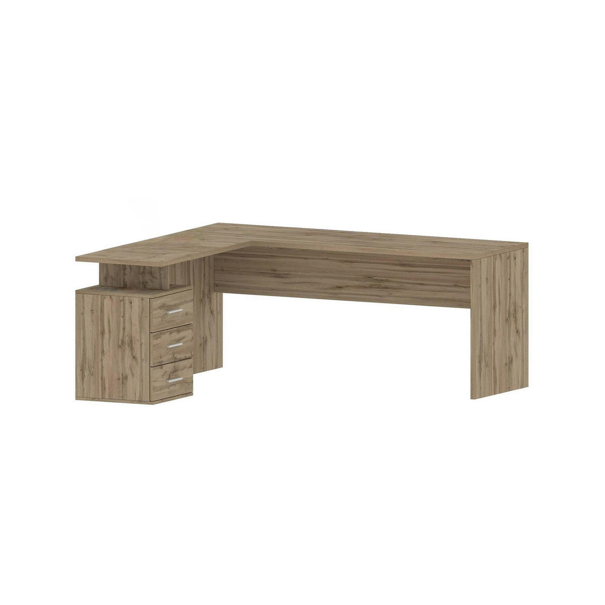 ECKSCHREIBTISCH Eiche 60/180/75 cm - Braun, Holzwerkstoff (60/180/75cm) - DMORA