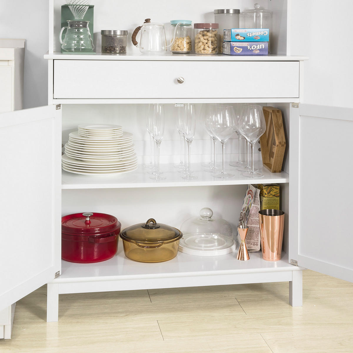 KÜCHENSCHRANK Weiß - Weiß, Holzwerkstoff (90/148/40cm) - SoBuy