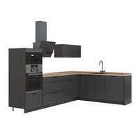 KUHINJA U OBLIKU SLOVA L Fame-Line, Tamnosiva/Antracit, 287 x 207 cm, RP Hrast - tamno siva/antracit, drvni materijal (287/153.6/60cm) - Vicco