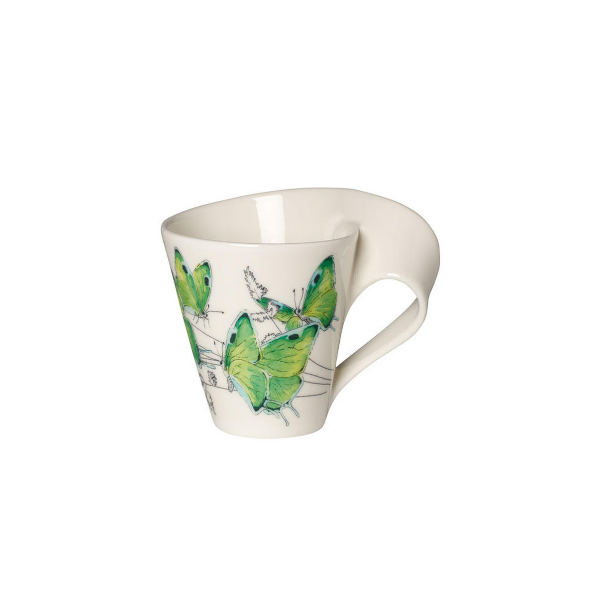 BECHER MIT HENKEL NewWave Caffè weiß-grün 300 ml - Weiß/Grün, Keramik (0.3L) - Villeroy & Boch