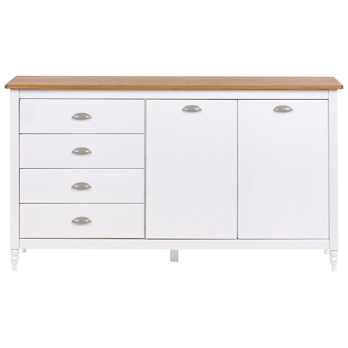 SIDEBOARD se 2 dveřmi Borovicové dřevo Bílý Shillington - bílá, dřevo (150/83/40cm) - Beliani