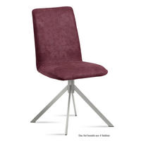 ESSZIMMERSTUHL (4er-Set) Dorice 47x92x60 Edelstahl/Marsala - Edelstahlfarben/Brombeere, Kunststoff (60/92/47cm) - 58aufmkessel