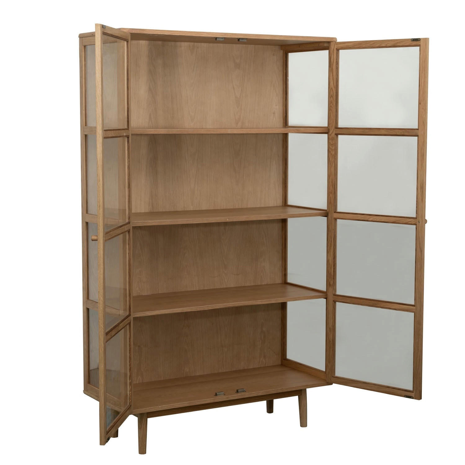 VITRINE Eiche massiv - Eichefarben/Braun, Holz/Holzwerkstoff (100/180/40cm) - Furnhouse