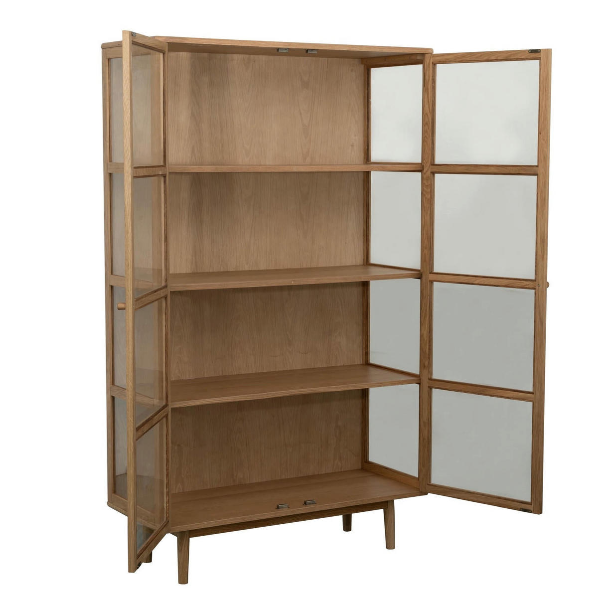 VITRINE Eiche massiv - Eichefarben/Braun, Holz/Holzwerkstoff (100/180/40cm) - Furnhouse