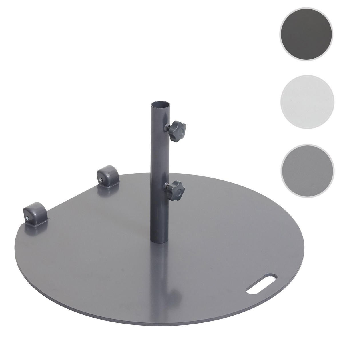 SONNENSCHIRMSTÄNDER ROLLBAR Grau - Grau, Metall (69/69cm) - MCW