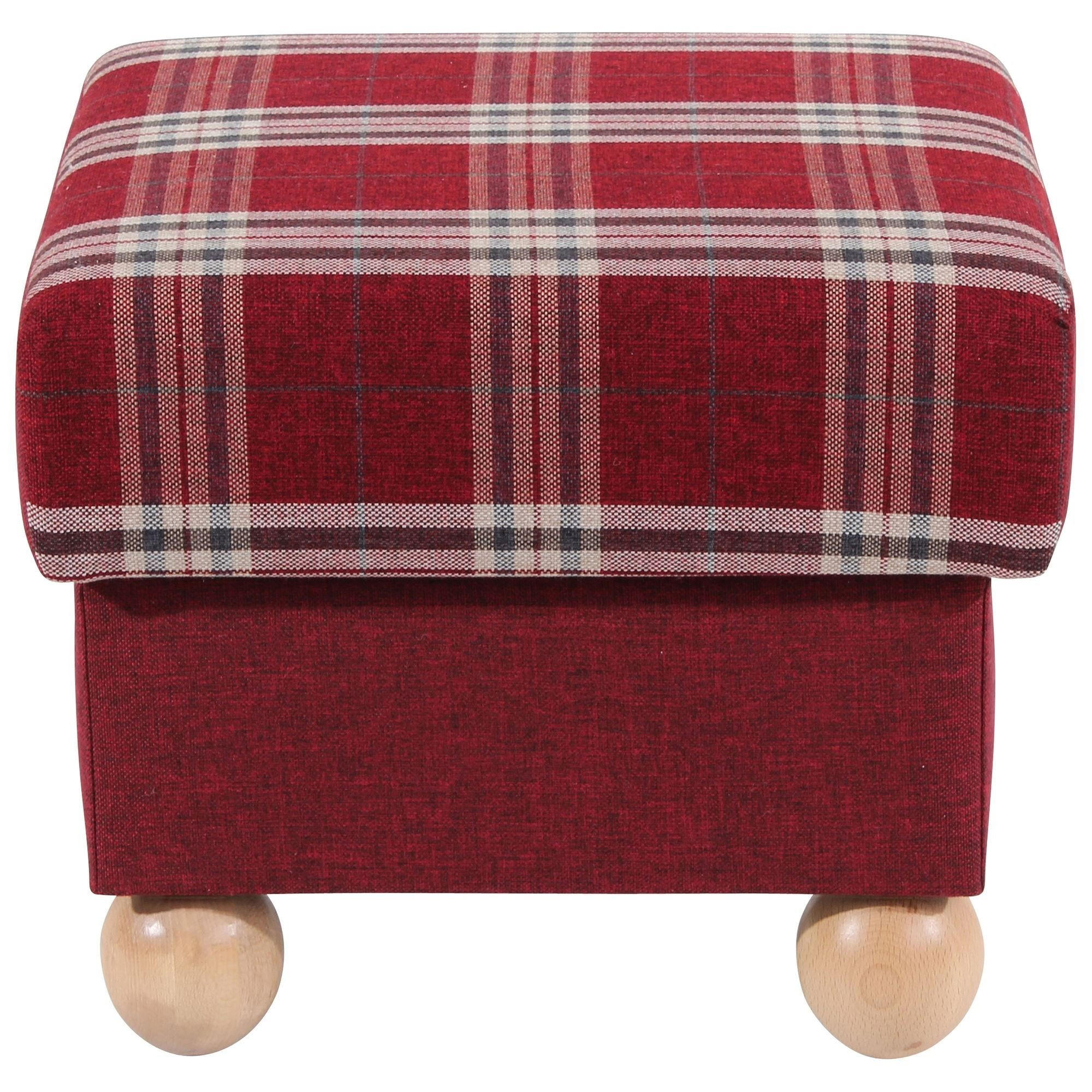 HOCKER Kasha Bezug Flachgewebe Buche natur / rot - Rot, Kunststoff (54/48/54cm) - 58aufmkessel