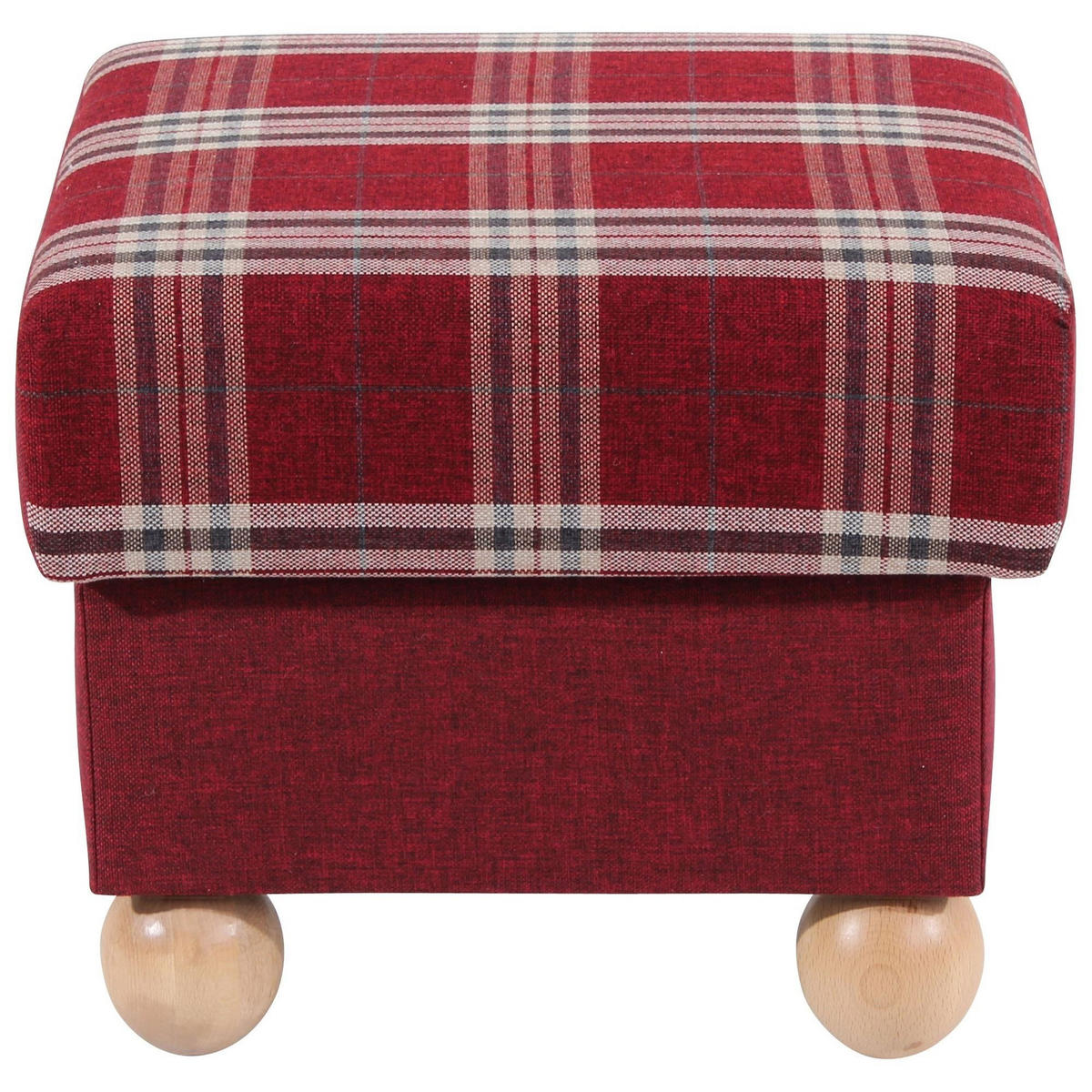 HOCKER Kasha Bezug Flachgewebe Buche natur / rot - Rot, Kunststoff (54/48/54cm) - 58aufmkessel