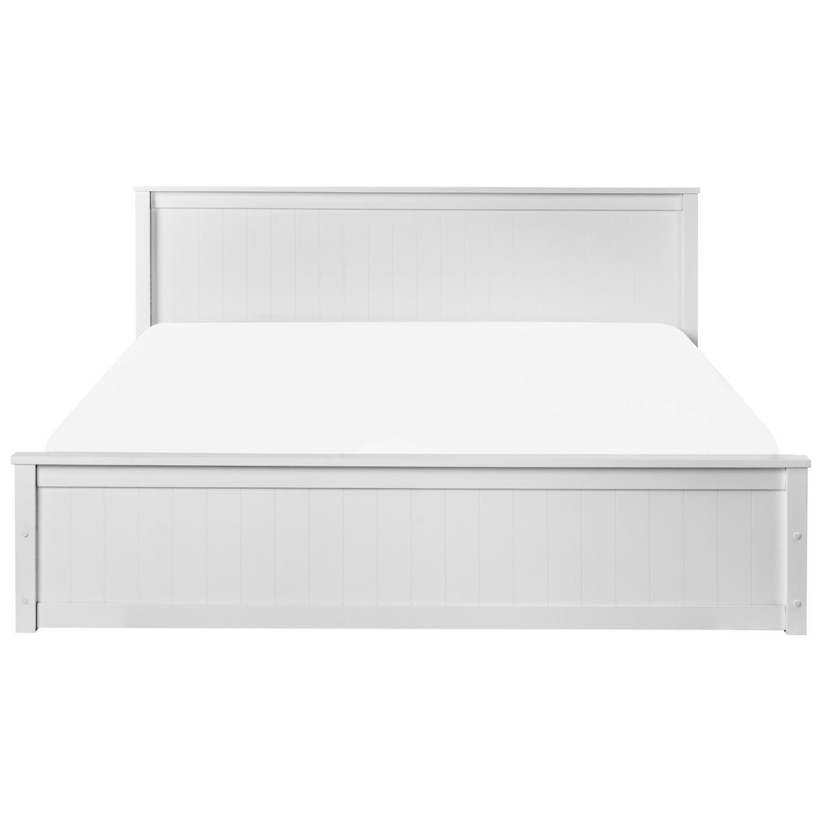 BETT mit Stauraum 180/200 Kiefernholz Weiß Lambres - Weiß, Holz (180/200cm) - Beliani