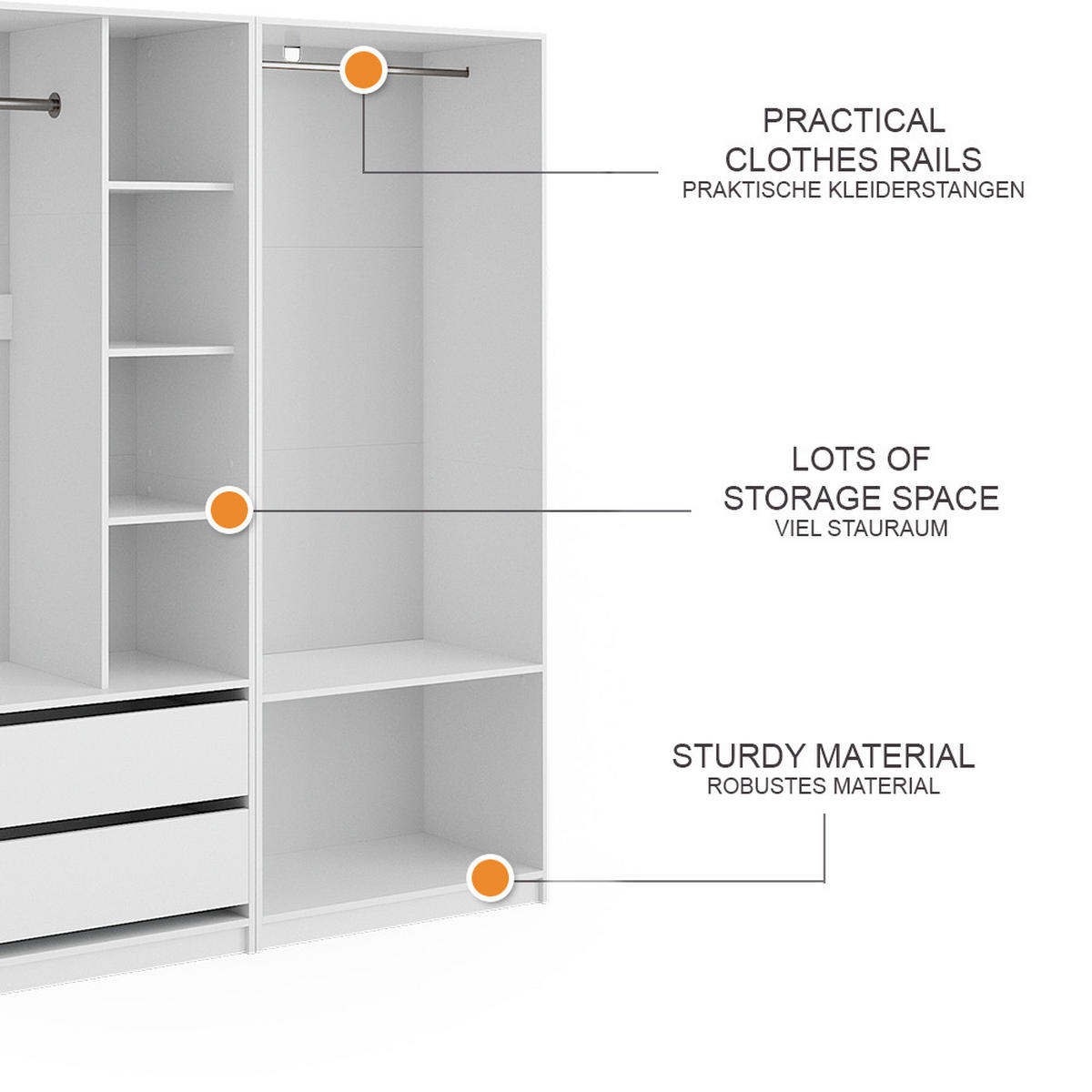 ŠATNÍ SKŘÍŇ Elmo Bílá - bílá, kompozitní dřevo (180/200/50cm) - Vicco