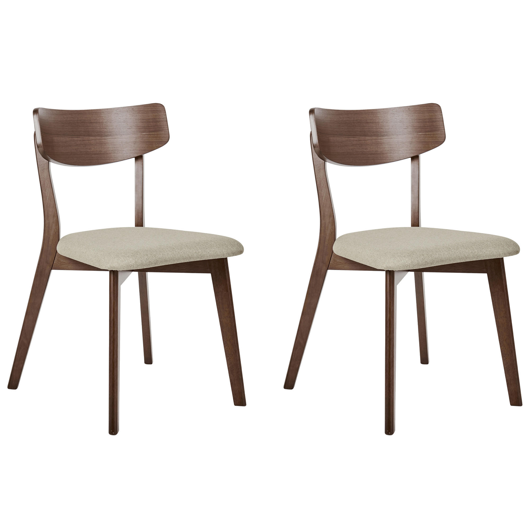 ESSZIMMERSTUHL 2er-Set Braun Hope - Beige/Braun, Holz (51/77/49cm) - Beliani