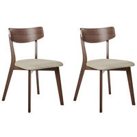 ESSZIMMERSTUHL 2er-Set Braun Hope - Beige/Braun, Holz (51/77/49cm) - Beliani