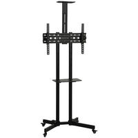 MOBILER-TV-STÄNDER Metall Schwarz - Schwarz, Metall (56/187.5/76cm) - HOMCOM