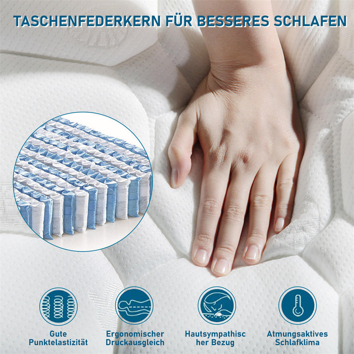 POLSTERBETT 160/200 cm in Linen mit Matratze - Beige, Holz/Textil (160/200cm) - KOMHTOM