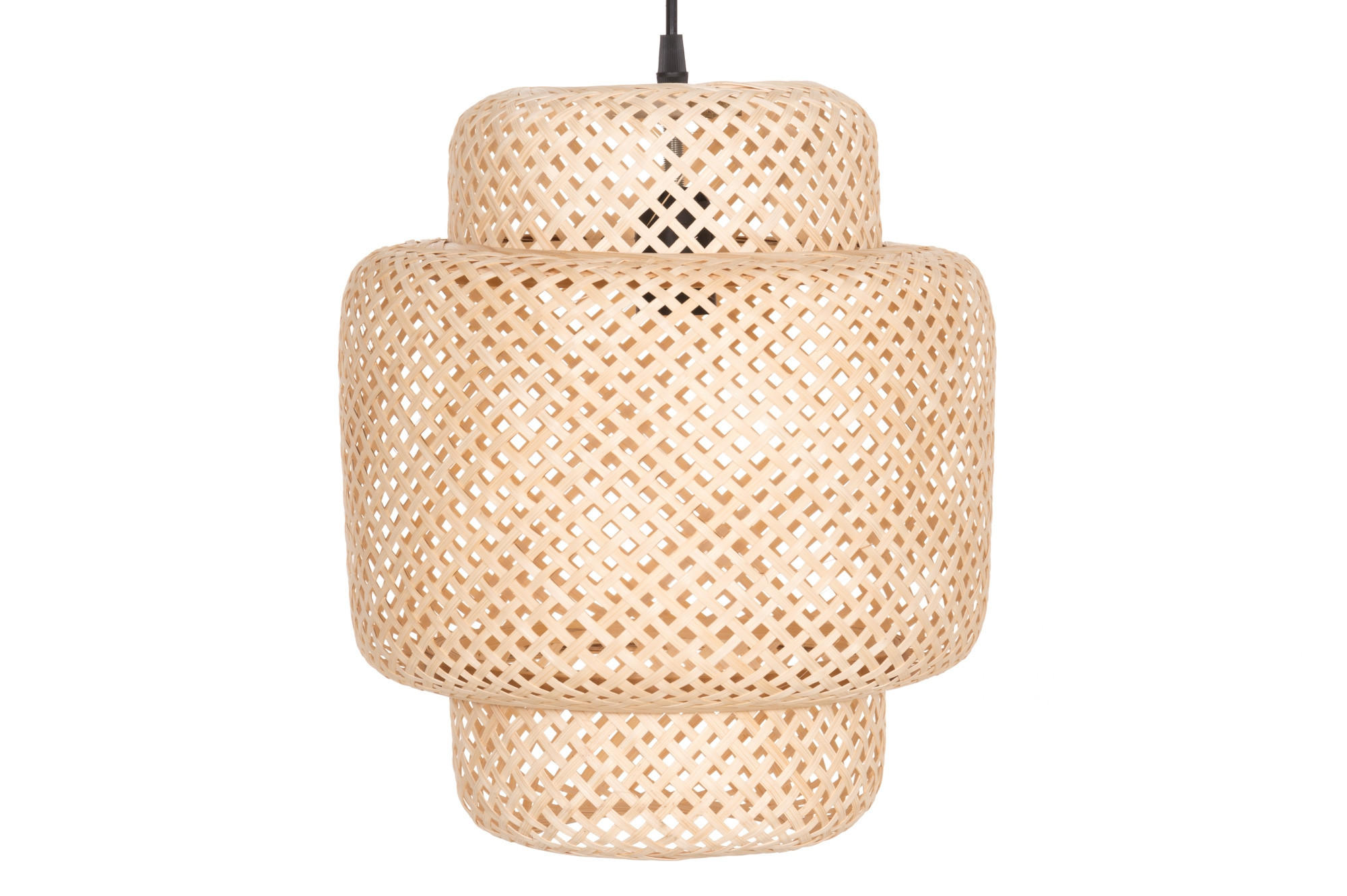 DECKENLEUCHTE Bambusgeflecht Ø 30 cm - Beige, Naturmaterialen (30/30/135cm)