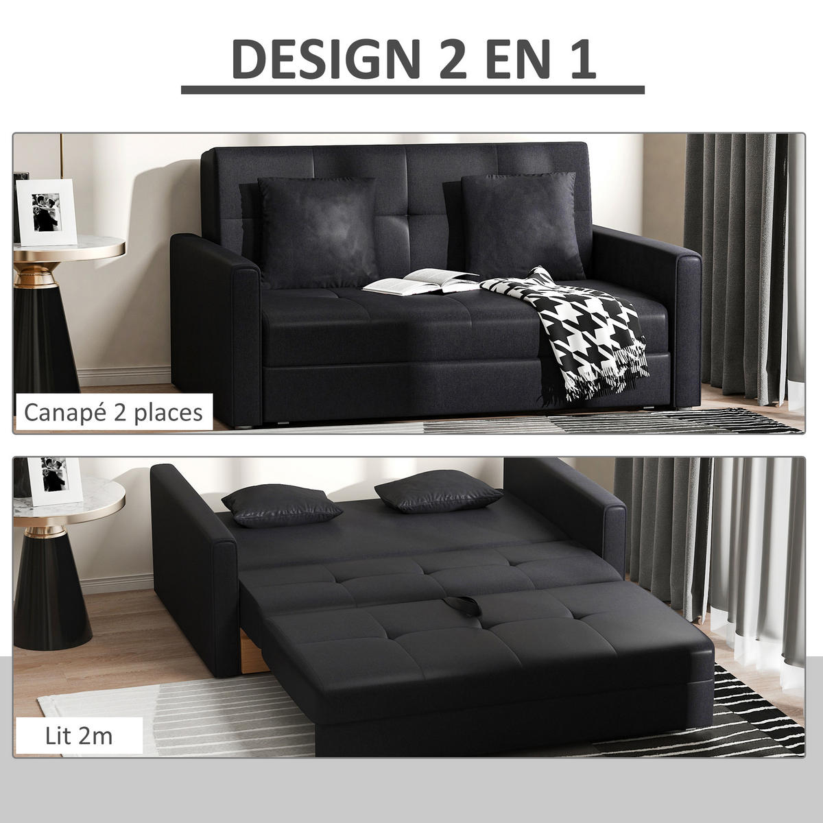 SCHLAFSOFA 2er-Sitz DE-14605 mit integriertem Stauraum Dunkelgrau - Dunkelgrau, Textil (152/81/101cm) - ComfortXL